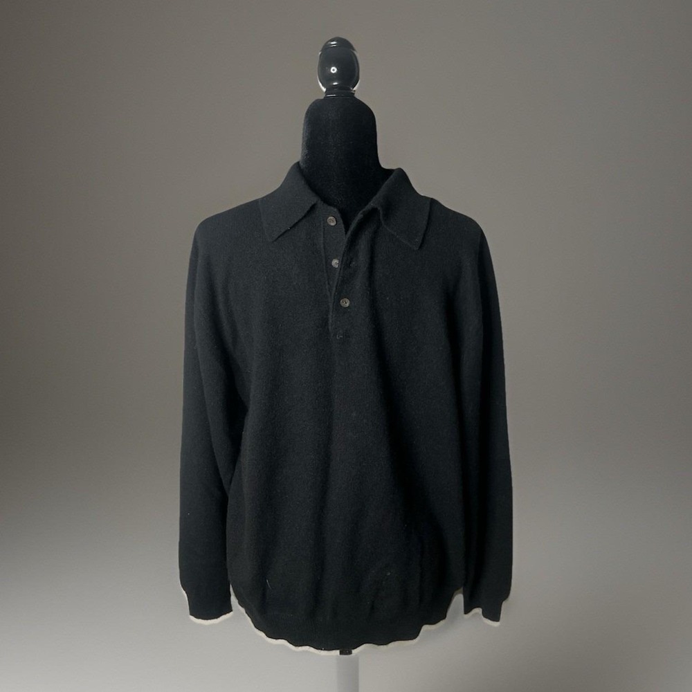 Daniel Bishop 2-ply Cashmere Sweater Sz Large‎ Black